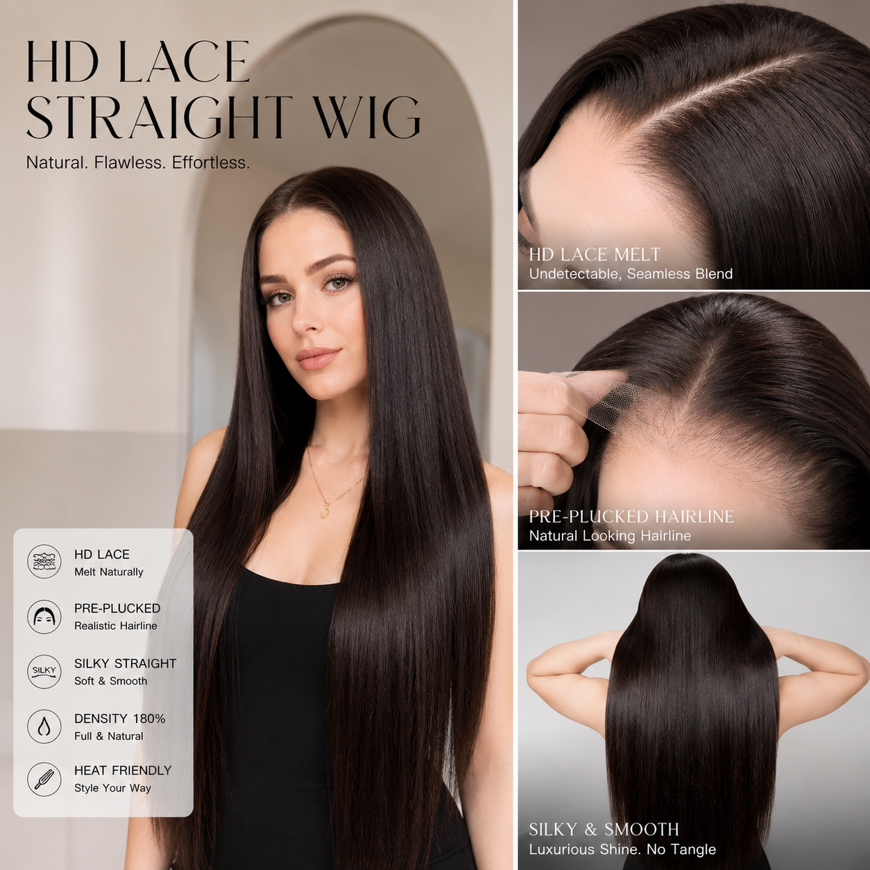 🌷💥Straight HD Transparent Lace Front Wigs Human Hair