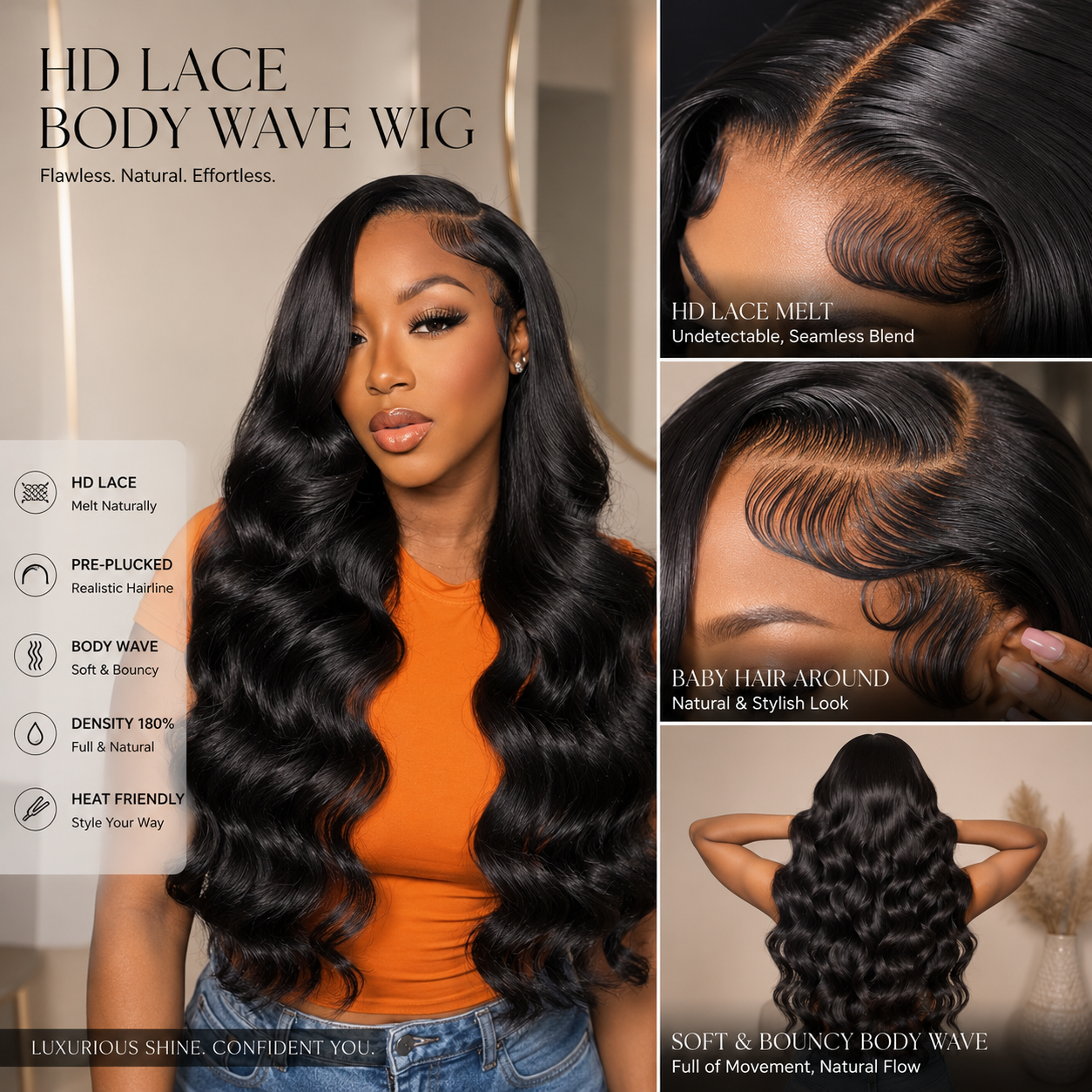 🌷💥Straight HD Transparent Lace Front Wigs Human Hair