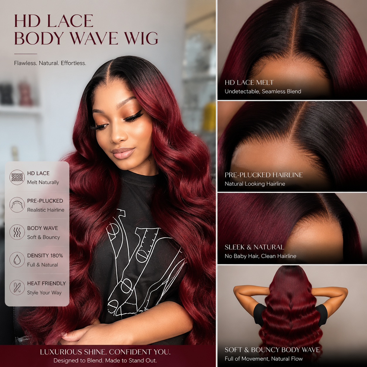 🌷💥Straight HD Transparent Lace Front Wigs Human Hair