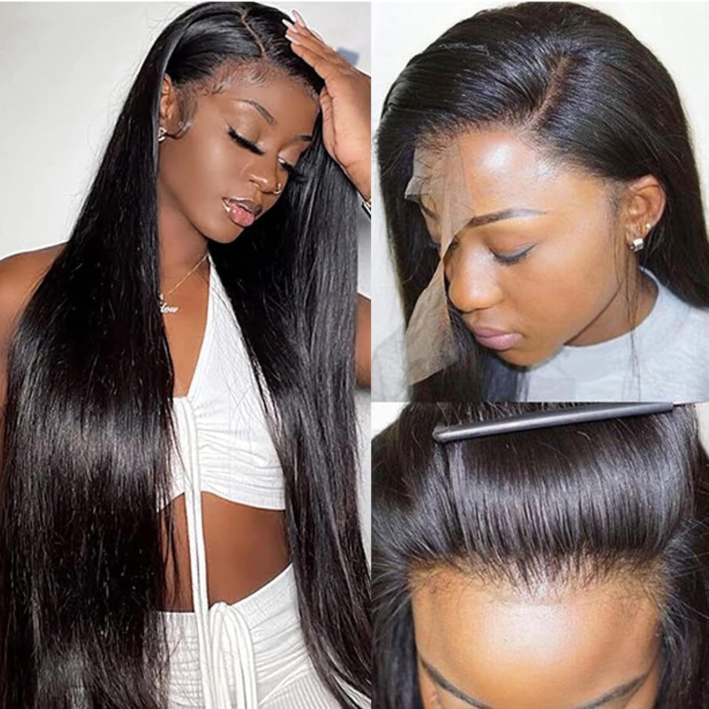 🌷💥Straight HD Transparent Lace Front Wigs Human Hair