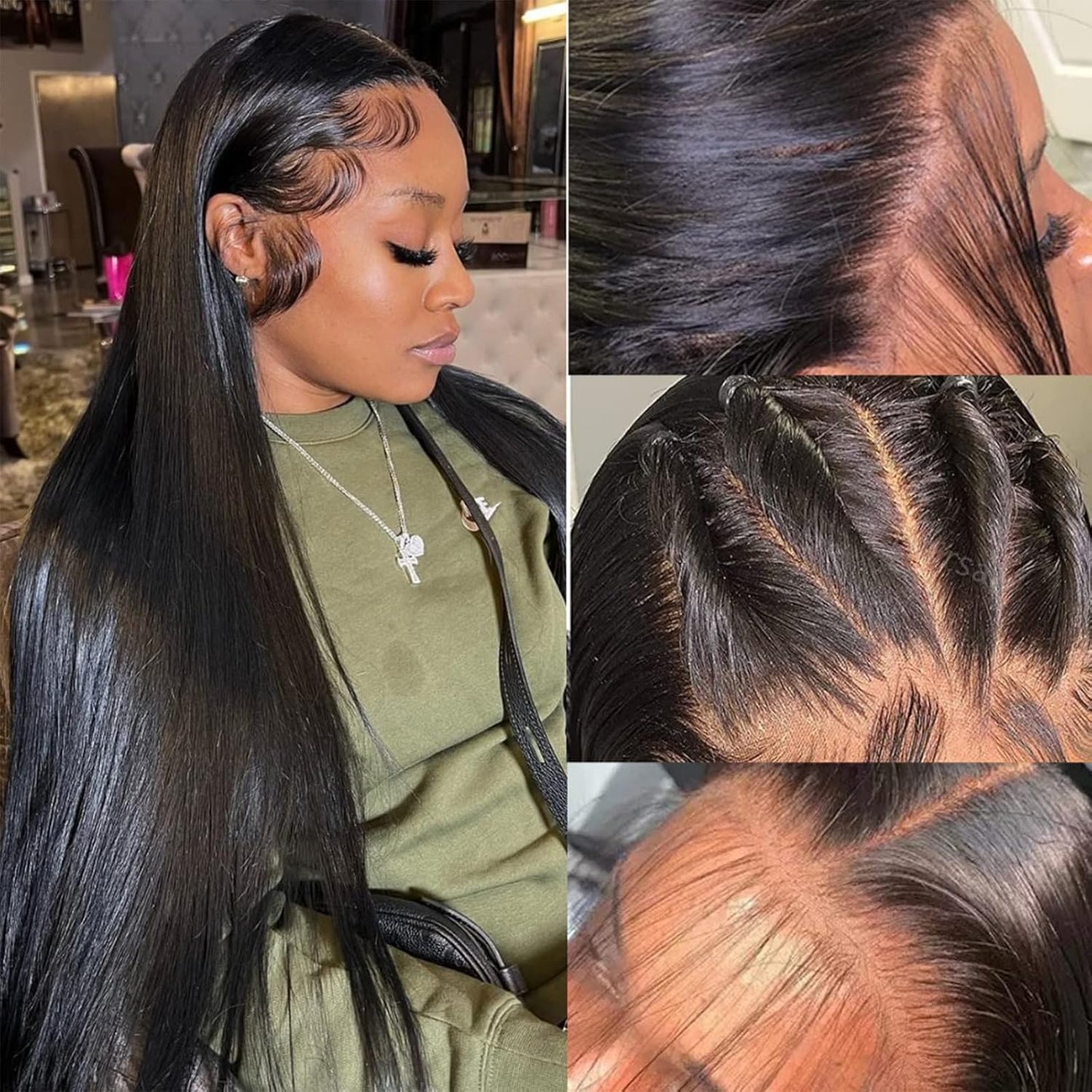 🌷💥Straight HD Transparent Lace Front Wigs Human Hair