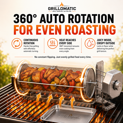 🎁𝐎𝐟𝐟𝐢𝐜𝐢𝐚𝐥 𝐁𝐫𝐚𝐧𝐝 𝐒𝐭𝐨𝐫𝐞✨🔥 Automatic Rotating BBQ Grill Rack