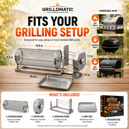 🎁𝐎𝐟𝐟𝐢𝐜𝐢𝐚𝐥 𝐁𝐫𝐚𝐧𝐝 𝐒𝐭𝐨𝐫𝐞✨🔥 Automatic Rotating BBQ Grill Rack