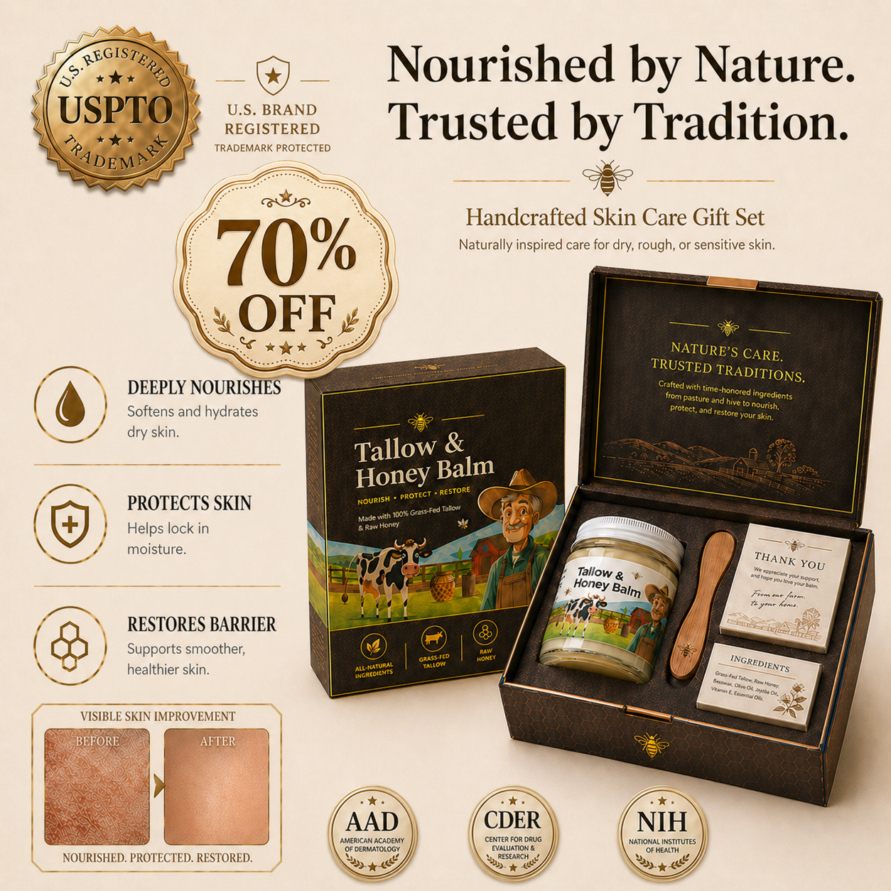 👨‍⚕️Clinically tested collagen repair system 🎁Tallow & Honey Balm- Last Day Promotion 70% OFF