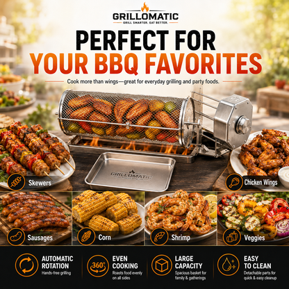 🎁𝐎𝐟𝐟𝐢𝐜𝐢𝐚𝐥 𝐁𝐫𝐚𝐧𝐝 𝐒𝐭𝐨𝐫𝐞✨🔥 Automatic Rotating BBQ Grill Rack